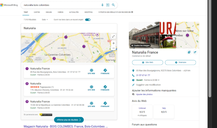 Recherche Bing pour magasin Naturalia à Bois-Colombes