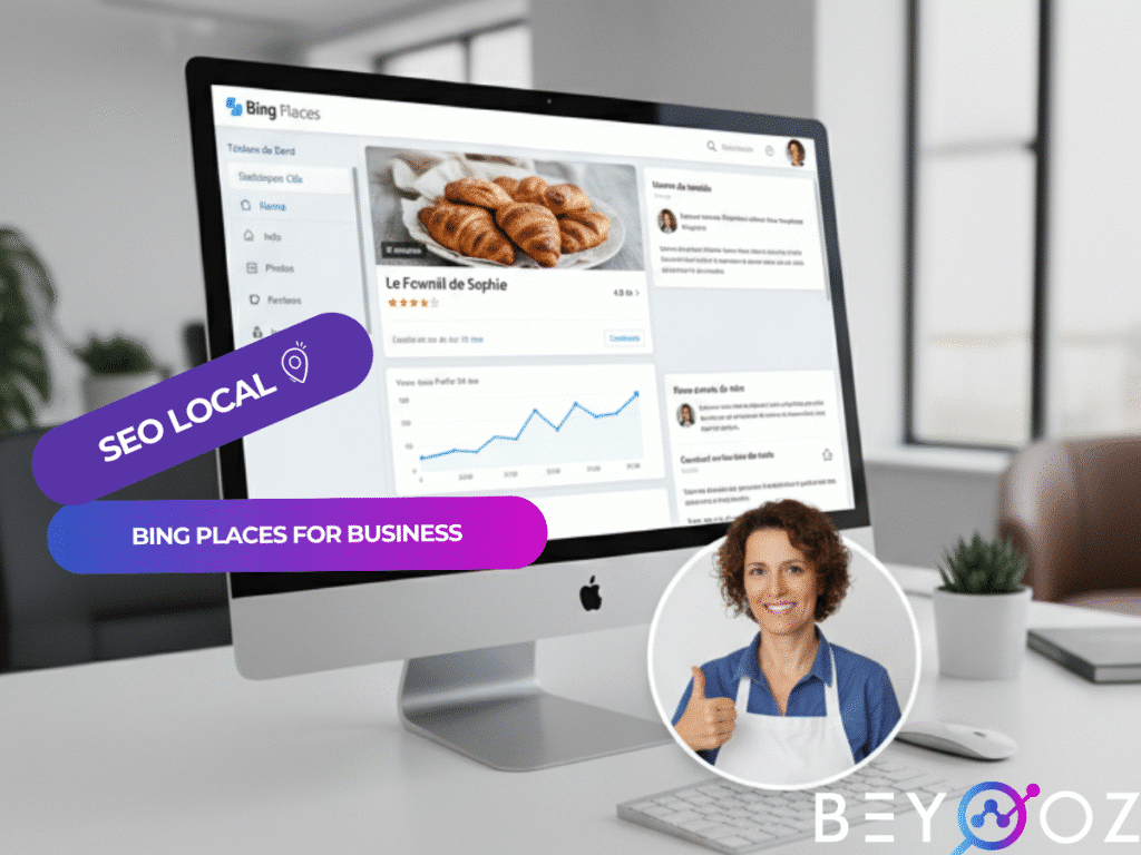 Ordinateur affichant Bing Places pour entreprises locales