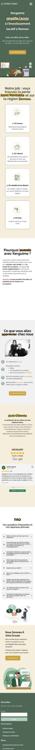 Site Kerguimo sur mobile, page complète