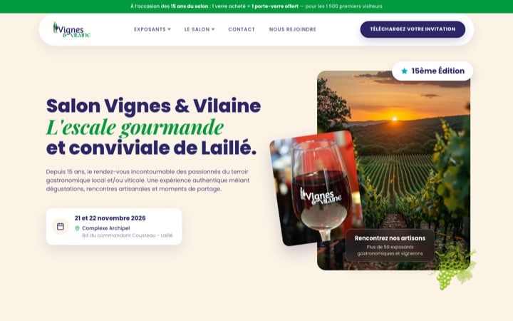 Site de Salon Vignes & Vilaine